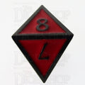 TDSO Metal Script Black Nickel & Red D8 Dice