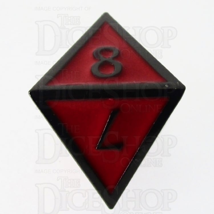 TDSO Metal Script Black Nickel & Red D8 Dice