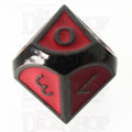 TDSO Metal Script Black Nickel & Red D10 Dice