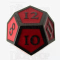 TDSO Metal Script Black Nickel & Red D12 Dice