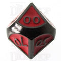 TDSO Metal Script Black Nickel & Red Percentile Dice