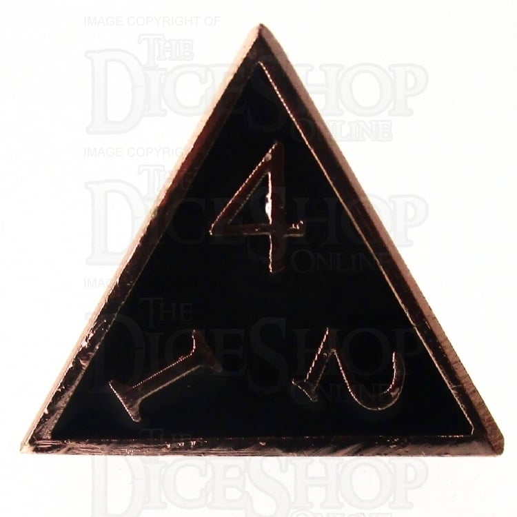 TDSO Metal Script Copper & Black D4 Dice