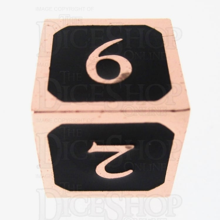 TDSO Metal Script Copper & Black D6 Dice