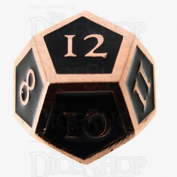 TDSO Metal Script Copper & Black D12 Dice