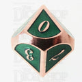 TDSO Metal Script Copper & Dark Green Shimmer D10 Dice