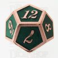 TDSO Metal Script Copper & Dark Green Shimmer D12 Dice