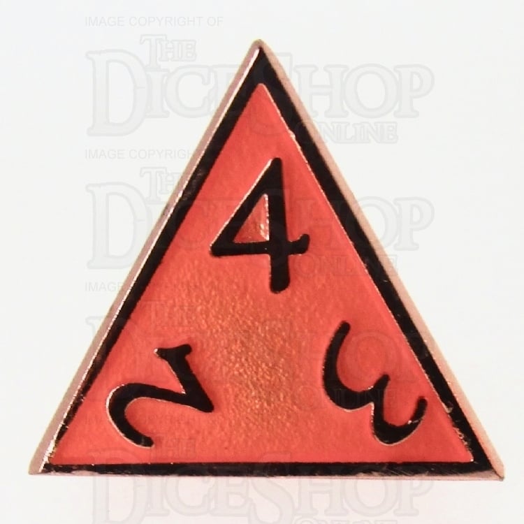TDSO Metal Script Copper & Orange D4 Dice