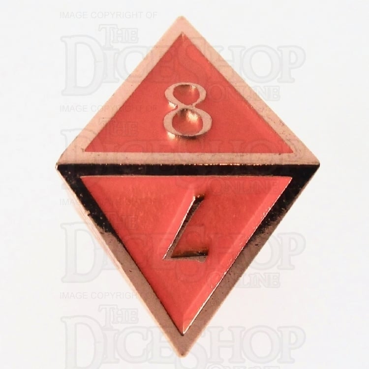 TDSO Metal Script Copper & Orange D8 Dice
