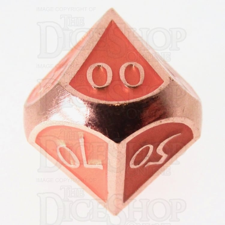 TDSO Metal Script Copper & Orange Percentile Dice