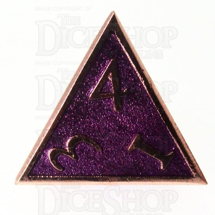 TDSO Metal Script Copper & Purple D4 Dice