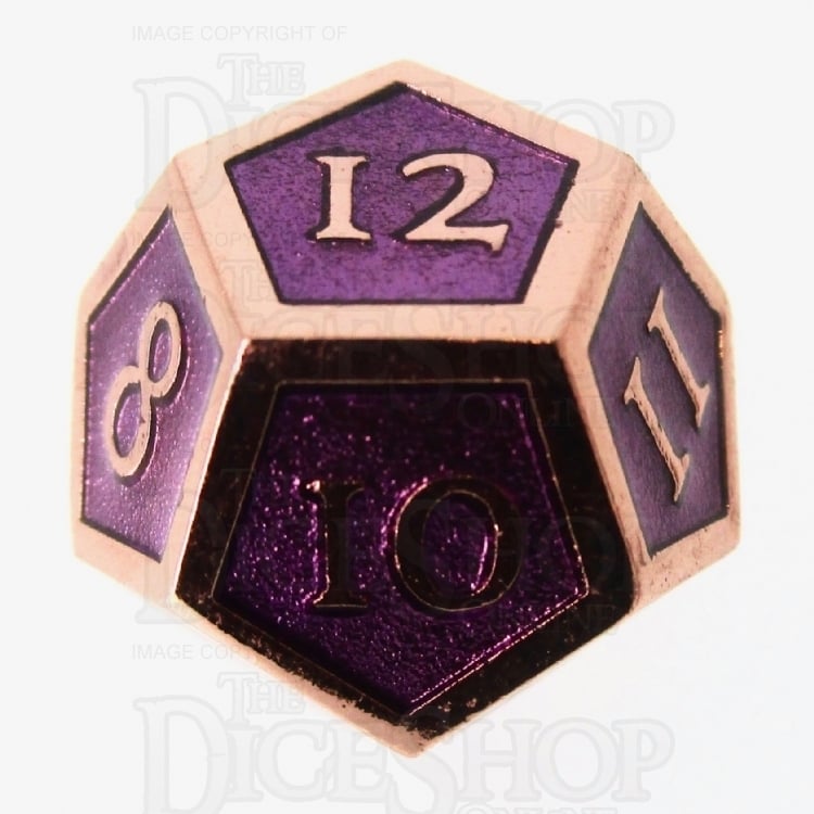 TDSO Metal Script Copper & Purple D12 Dice
