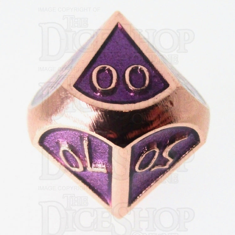 TDSO Metal Script Copper & Purple Percentile Dice