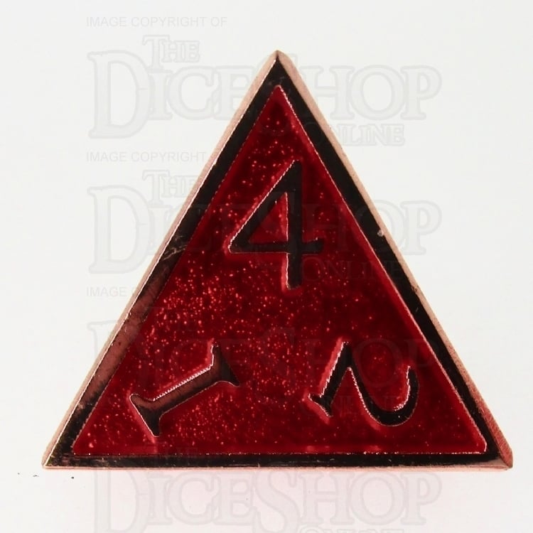 TDSO Metal Script Copper & Red D4 Dice