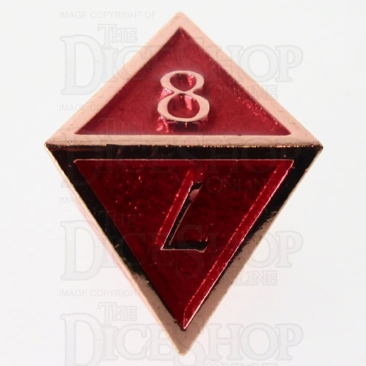 TDSO Metal Script Copper & Red D8 Dice
