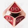 TDSO Metal Script Copper & Red Percentile Dice