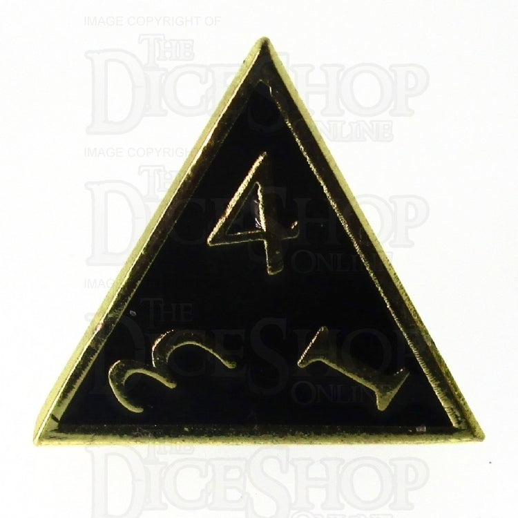 TDSO Metal Script Gold & Black D4 Dice