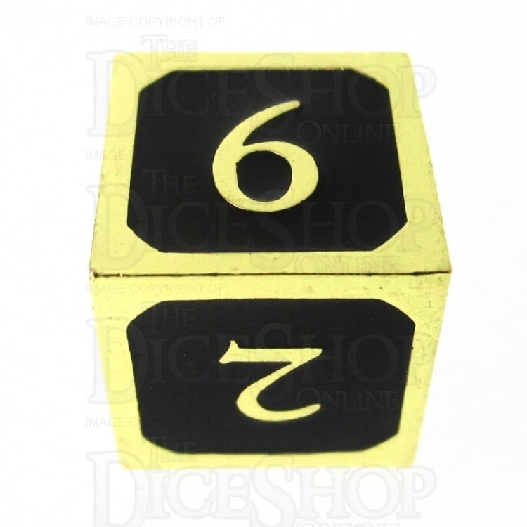 TDSO Metal Script Gold & Black D6 Dice