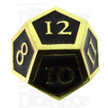 TDSO Metal Script Gold & Black D12 Dice