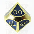 TDSO Metal Script Gold & Blue Percentile Dice