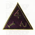 TDSO Metal Script Gold & Purple D4 Dice