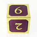 TDSO Metal Script Gold & Purple D6 Dice