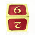 TDSO Metal Script Gold & Red D6 Dice