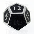 TDSO Metal Script Silver & Black D12 Dice