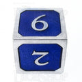 TDSO Metal Script Silver & Blue D6 Dice