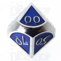 TDSO Metal Script Silver & Blue Percentile Dice