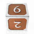 TDSO Metal Script Silver & Orange D6 Dice