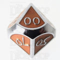 TDSO Metal Script Silver & Orange Percentile Dice