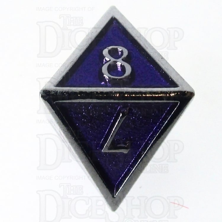 TDSO Metal Script Silver & Purple D8 Dice