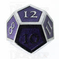 TDSO Metal Script Silver & Purple D12 Dice