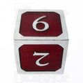 TDSO Metal Script Silver & Red D6 Dice