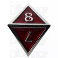 TDSO Metal Script Silver & Red D8 Dice