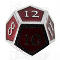 TDSO Metal Script Silver & Red D12 Dice