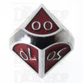 TDSO Metal Script Silver & Red Percentile Dice