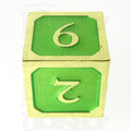 TDSO Metal Script Gold & Light Green D6 Dice