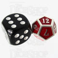 TDSO Metal Fire Forge Silver & Red MINI 12mm D12 Dice