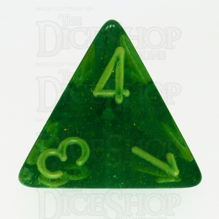 Chessex Borealis OG Maple Green & Yellow D4 Dice - Discontinued