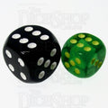 Chessex Borealis OG Maple Green & Yellow 12mm D6 Spot Dice - Discontinued