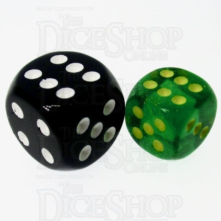 Chessex Borealis OG Maple Green & Yellow 12mm D6 Spot Dice - Discontinued