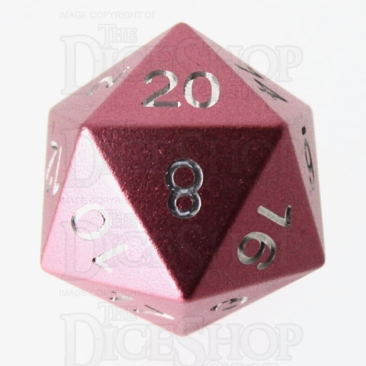 HALF PRICE CLEARANCE TDSO Aluminium Precision Pink Dragon D20 Dice
