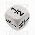 Koplow Opaque White Math Fractions D6 Dice