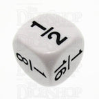 Koplow Opaque White Math Fractions D6 Dice