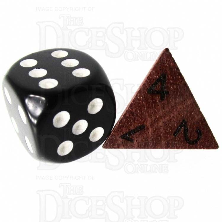 HALF PRICE CLEARANCE TDSO Purple Heart Wooden D4 Dice - Large