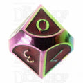 TDSO Metal Script Iridescent & Red D10 Dice