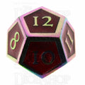 TDSO Metal Script Iridescent & Red D12 Dice