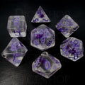 TDSO Encapsulated Flower Purple 7 Dice Polyset