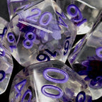 TDSO Encapsulated Flower Purple 7 Dice Polyset